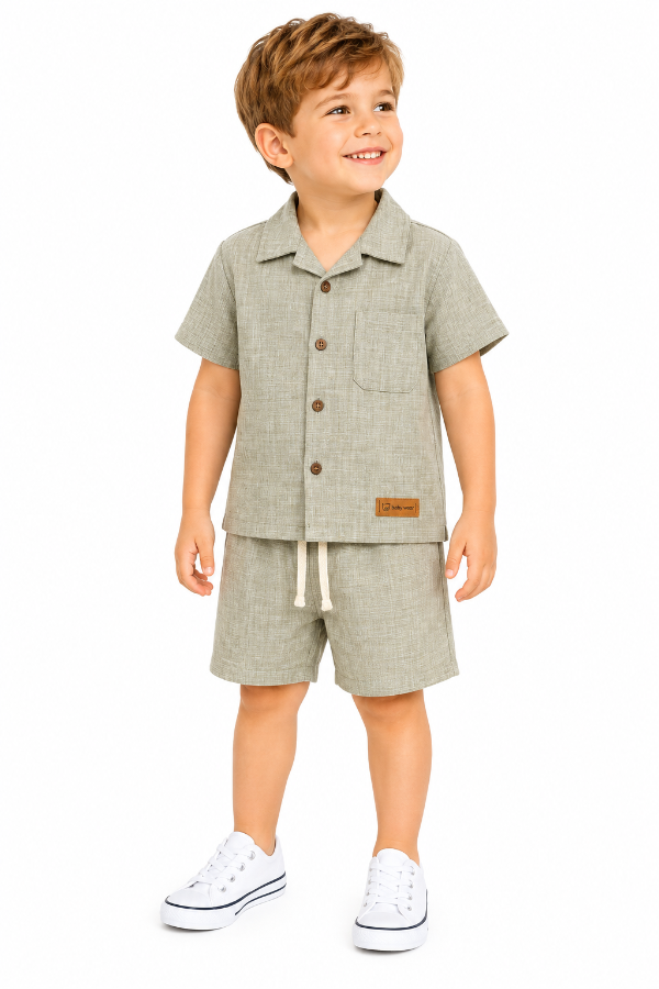 Producto - CONJUNTOS LINO BEBÉ CAMISA Y SHORT LISOS - 2