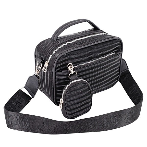 Producto - BANDOLERA - BOLSO DE MANO CON MONEDERO DISEÑO RAYADO