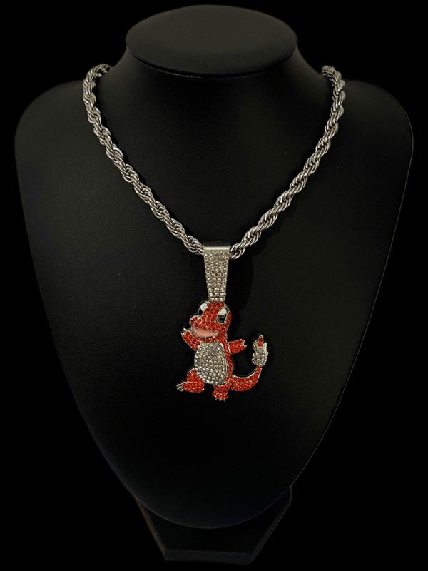 Producto - DIJE CHARMANDER PLATA + COLLAR