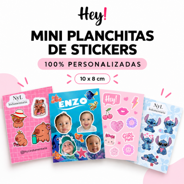 Producto - Mini Planchita de Stickers Personalizada 10x8cm - 0