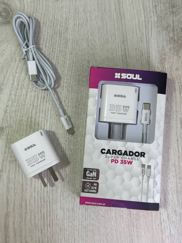 Producto - CARGADOR SOUL FAST PD QC 35W - TIPO C A TIPO C