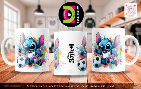 Producto - Taza Stitch Futbol - TZ-RT-BL-11OZ-313-STC-FTB
