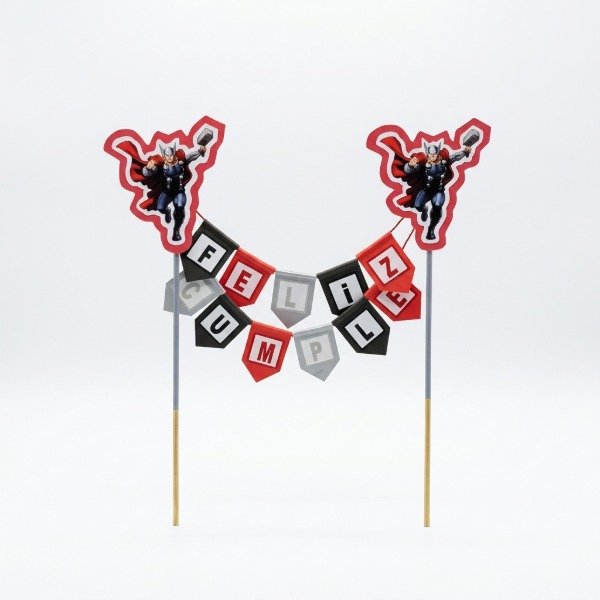 Producto - Topper banderin superheroes - 1