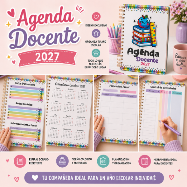 Producto - Agenda Docente 2027 Imprimible y Editable