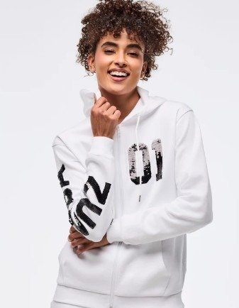 Producto - Zumba Sparkle Oversized Zip-Up Hoodie