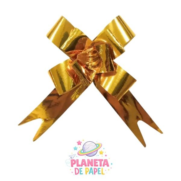 Producto - MOÑO RIBBONETTE MEDIANO METAL x50u. Oro/Plata - 0