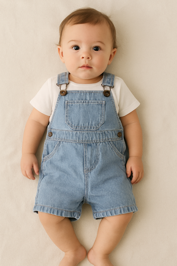 Producto - JARDINERO SHORT JEAN MOM BEBÉ