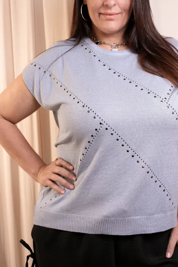 Producto - Chaleco calado brillos - hilo lycra - 6