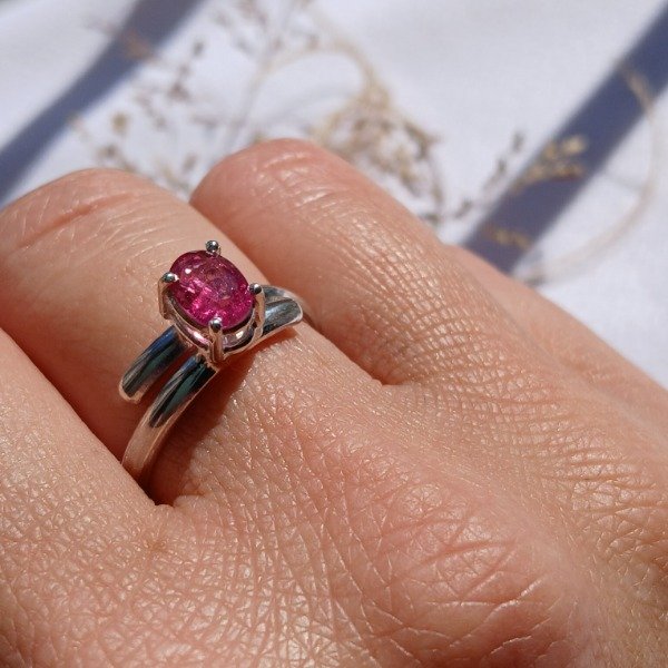 Producto - Anillo Plata 925 Turmalina Rosa ajustable - 2
