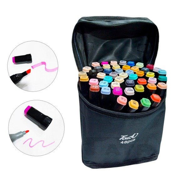 Producto - 48 Marcadores Doble Punta en Estuche