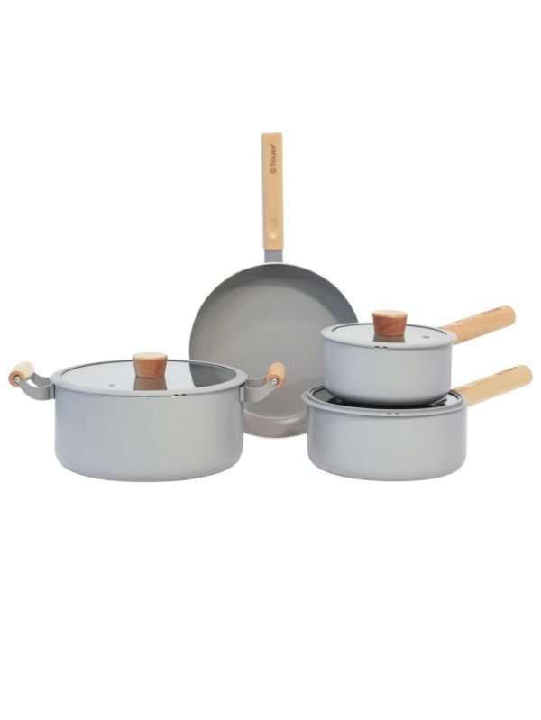 Producto - 101134 Batería de Cocina Noble 7 piezas Gris c/Mango de Madera - 0