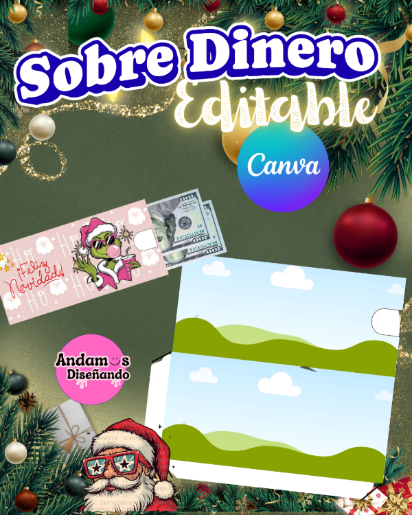 Producto - SOBRE DINERO NAVIDEÑO. EDITABLE CANVA