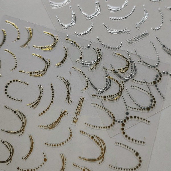 Producto - Sticker 816 Francesita dorada y plateada - 1