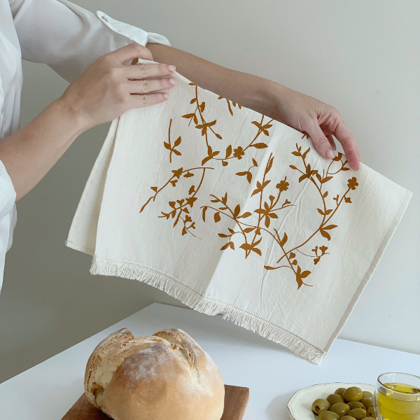 Producto - Paño de cocina estampa ramitas