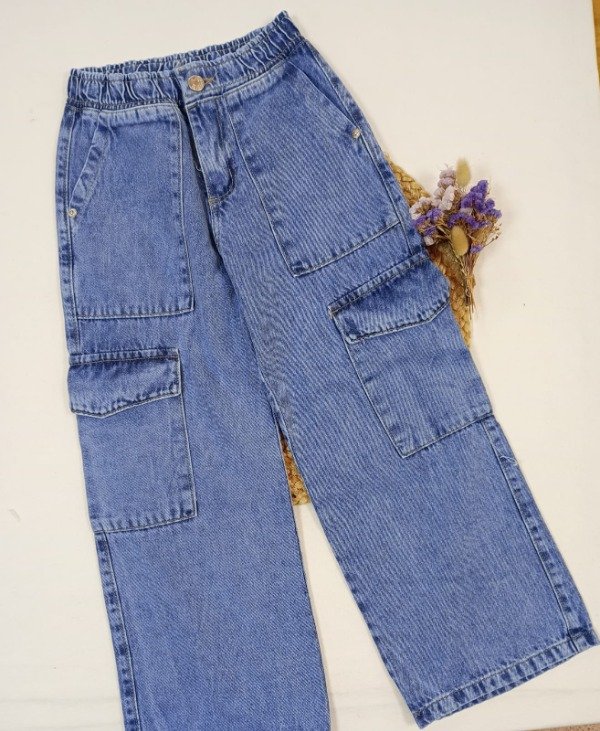 Producto - PANTALON JEAN CARGO C/ELASTICO Y BOLSILLO