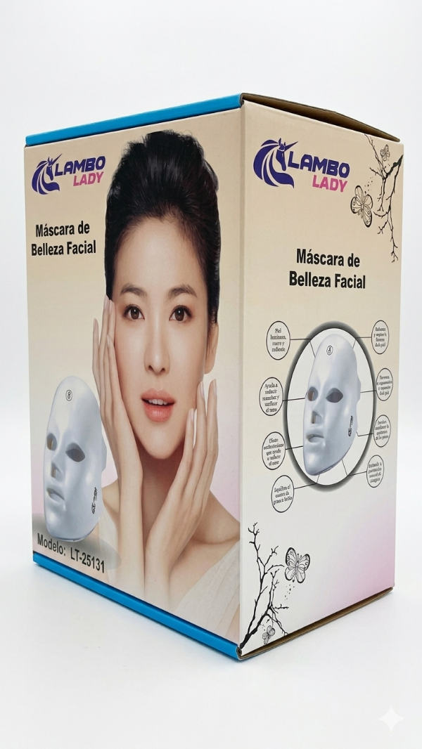 Producto - mascara led fototerapia facial lambo tech recargable mc6655