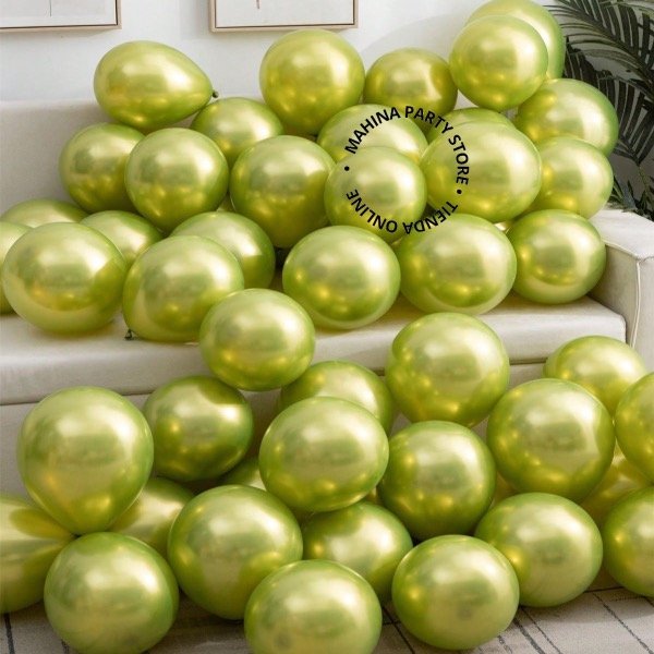 Producto - Globos de látex chrome verde lima