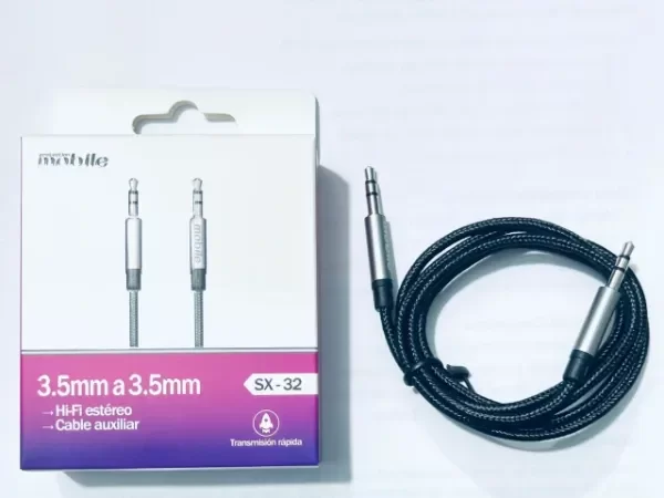 Producto - Cable audio auxiliar 3.5mm mallado mobile SX 32 - 1