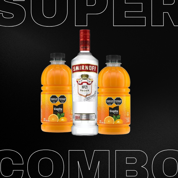 Producto - (combo 5) Smirnoff 750 + 2 cepitas botella 1L