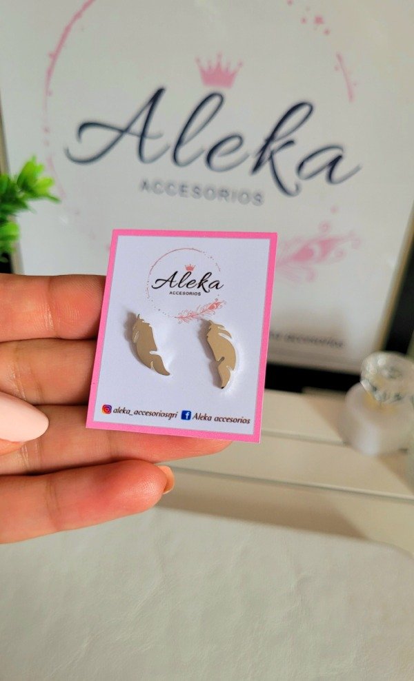 Producto - Aros pluma grande de acero blanco - 0
