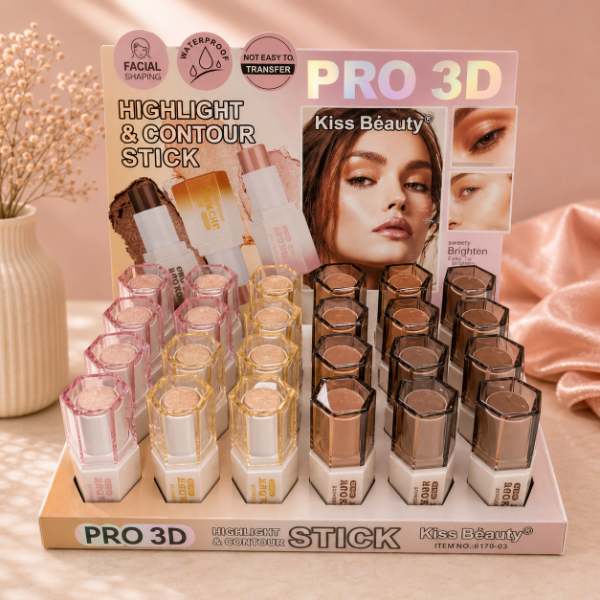 Producto - KISS BEAUTY CONTORNO CON ILUMINADOR EN BARRA PRO 3D KA51270