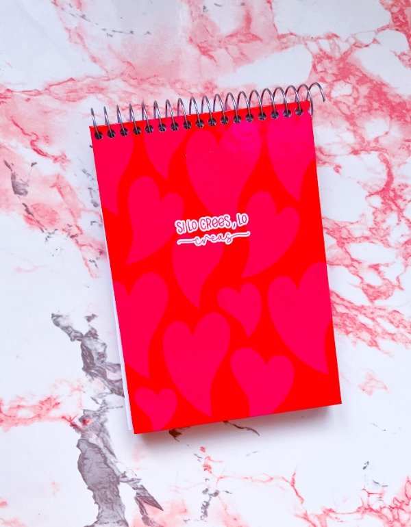 Producto - LIBRETA A6 HOJAS LISAS HEART ROJO
