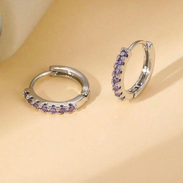 Producto - Argolla Venus Plateado Violeta