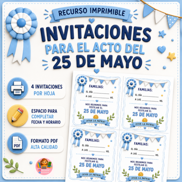Producto - "INVITACIONES PARA EL ACTO DEL 25 DE MAYO"