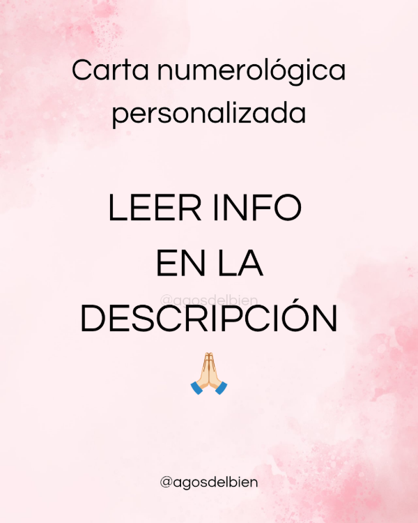 Producto - CARTA NUMEROLÓGICA