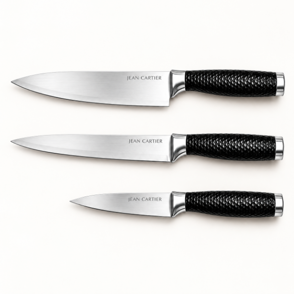 Producto - SET DE 3 CUCHILLOS DE ACERO EN BLISTER 20,15 Y 9 CM - 2