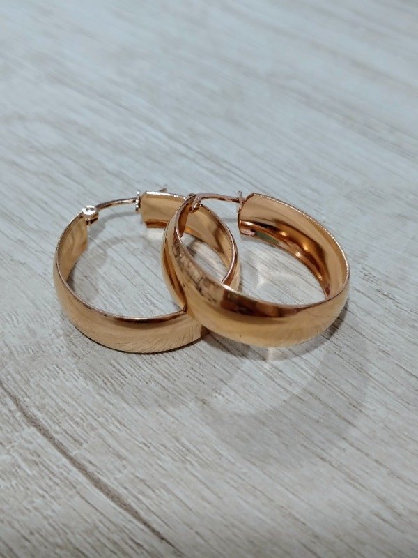 Producto - Argolla cinta rose 3CM x6 pares