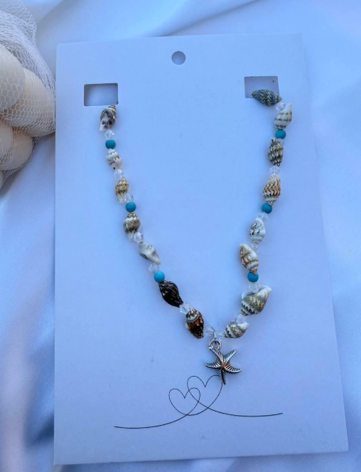Producto - Collar caracol detalle celeste