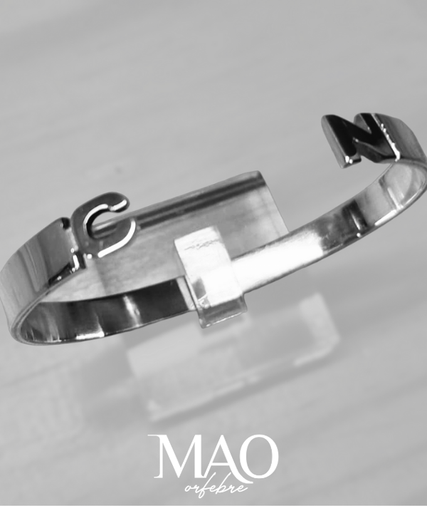 Producto - Media esclava con iniciales en Plata 925