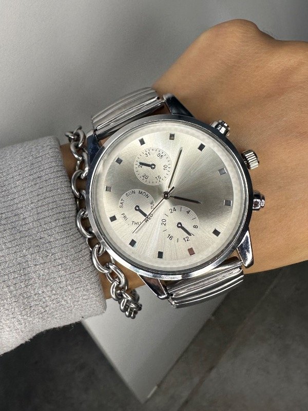 Producto - Reloj malla elastizada plateado