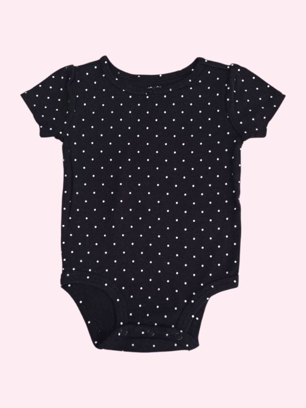 Producto - Body manga corta negro con lunares blancas Carters 12 meses