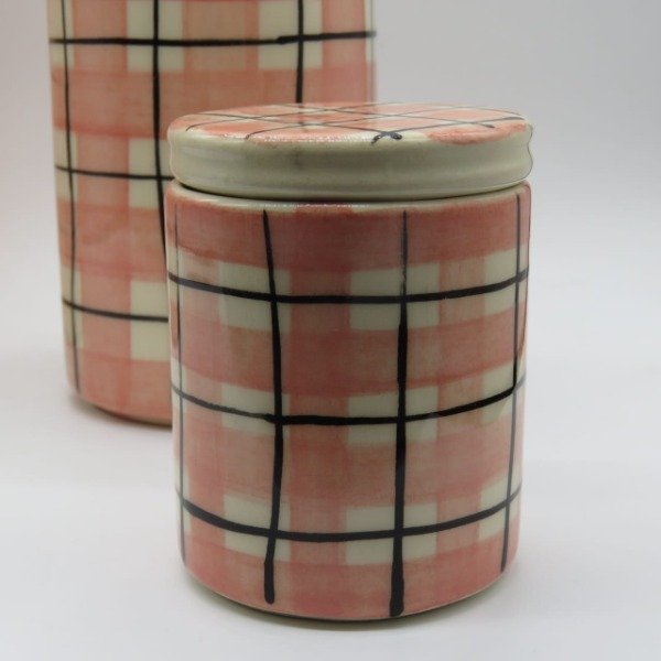 Producto - Frasco chico cuadrille rosa