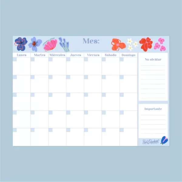 Producto - Planner mensual a3 imantado - flores lavanda!