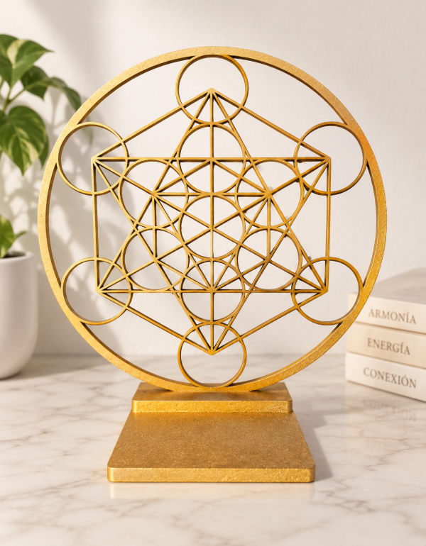 Producto - Geometría Sagrada con Base para Vela 20 cm - Proyector de Sombras - 0