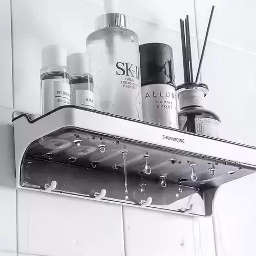 Producto - Estante Organizador Adhesivo Baño Plástico C/ Ganchos Reforz