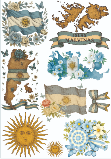 Producto - Stickers Patrios Argentina Linda