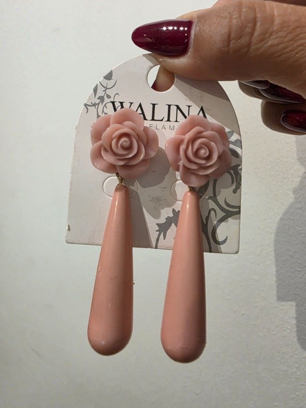 Producto - AROS GOTA FLOR ROSA PALIDO ESPAÑOL