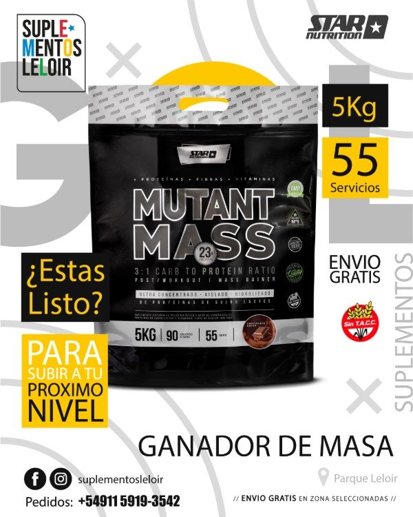 Producto - Mutant Mass 5kg Star Nutrition - 55 Servicios