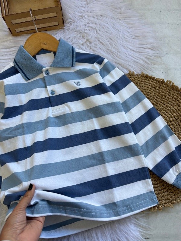 Producto - Chomba rayada celeste y azul talles hasta el 12 - 1
