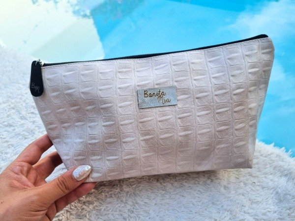 Producto - NECESER CARTUCHERA BONITA MIA NUDE CROCO