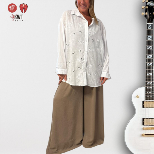 Producto - Camisa Oversized Broderie Poplin