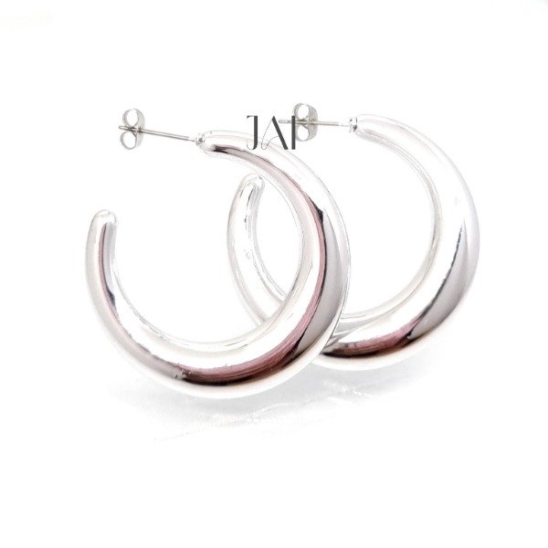 Producto - Media argollas lisas grandes