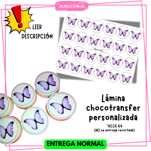 Producto - Lamina chocotransfer OREO Personalizada Entrega NORMAL