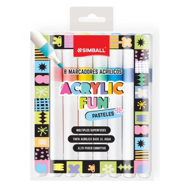 Producto - marcadores acrilico acrylic fun 8 simball pastel