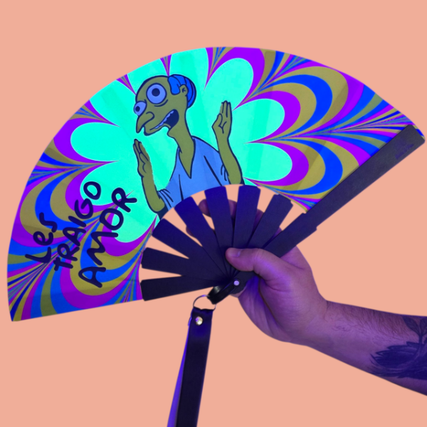 Producto - Abanico NEÓN "Les Traigo Amor Sr Burns" -Con accesorios-