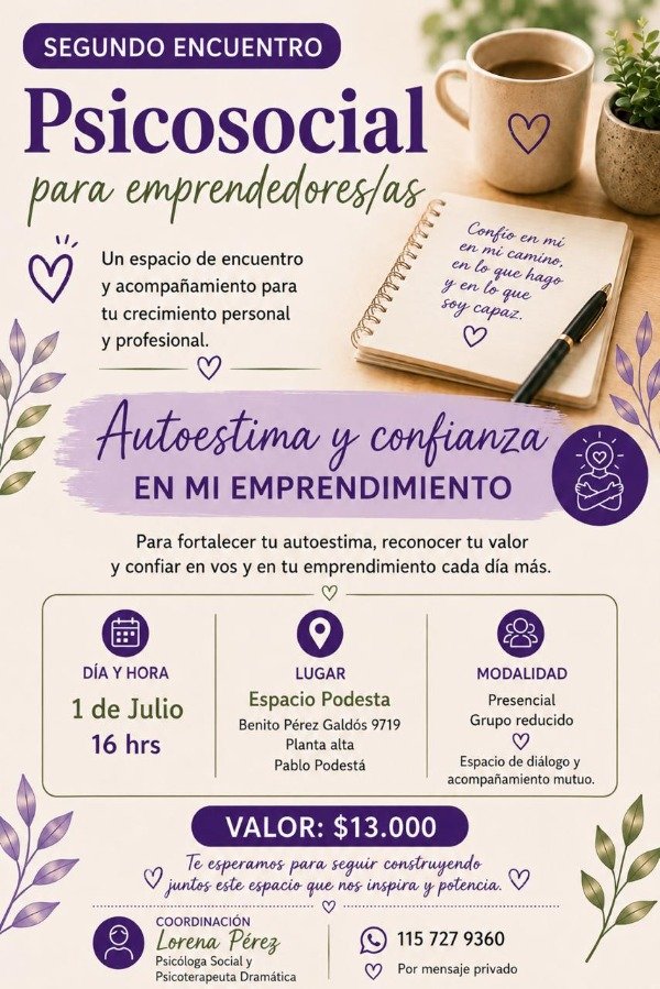 Producto - SEGUNDO ENCUENTRO PSICOSOCIAL para emprendedores